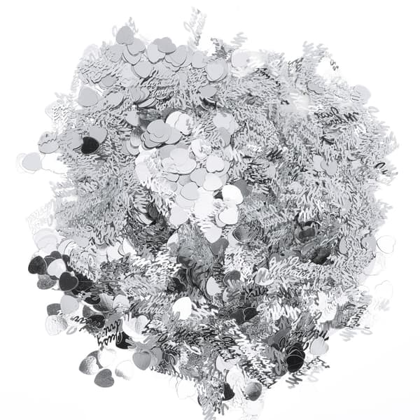 Nygifta Konfetti Bröllop Alla hjärtans dag Dekoration Strössel Paljetter 100g Silver
