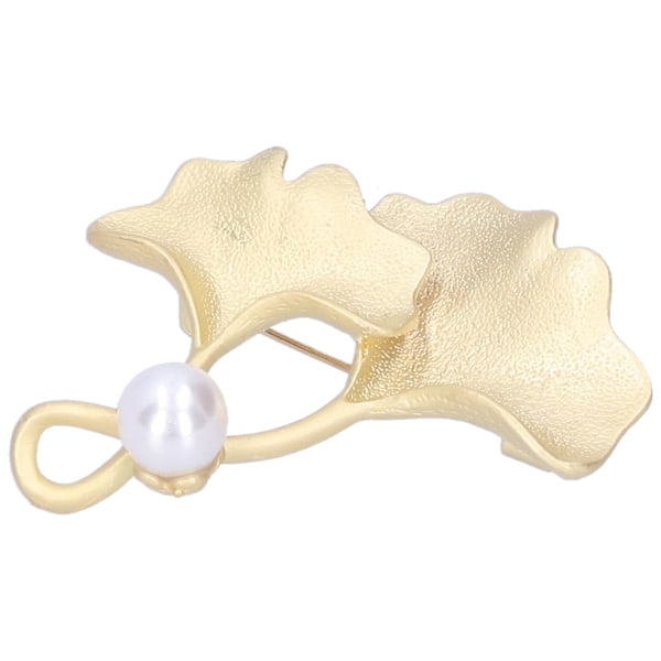 Brosch Pin Metall Frostat Ginkgo Blad Mönster Slipstift Kavaj Märken Fest Corsage Tillbehör Guld