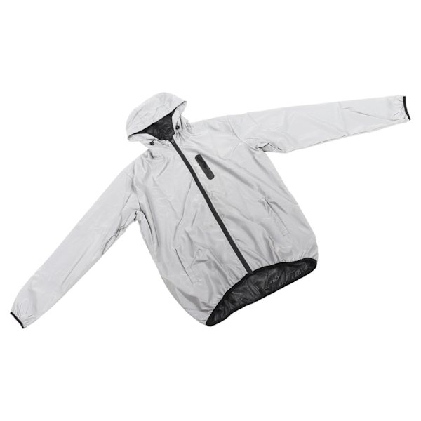 Cykel Full Reflective Coat Full Reflective Vattenavvisande Huvtröja Vindjacka för Utomhus Sportälskare M