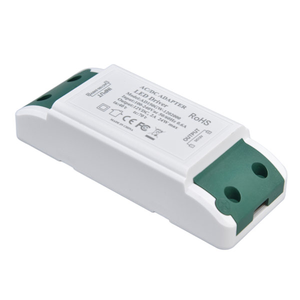 LED-driver 12V DC 24W 2A LED-strømtransformator for LED-stripe og skaplys AC100-240V