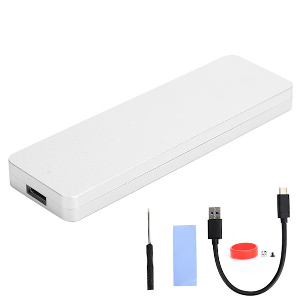 SSD-hölje NVME Typ-C Mobil M.2 Hårddiskhölje Master Solid Helt i Aluminium JMS583I9 NY Silver