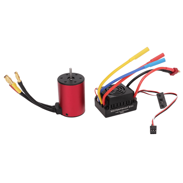 S3650 3900KV Vattentät Borstlös Motor 60A Borstlös Motor ESC T-kontakt Hane för 1/10 RC Bil Uppgraderingsdelar