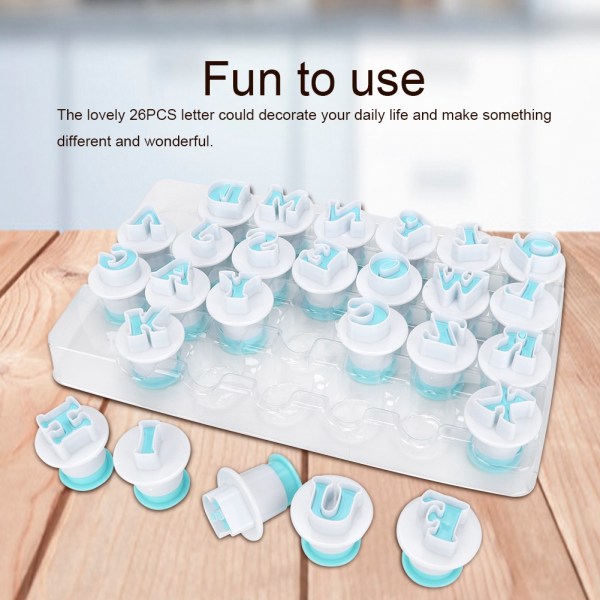 26PCS Letter - Form DIY Kex Form Cookie Form Cutter Fondant Cutter (versal)