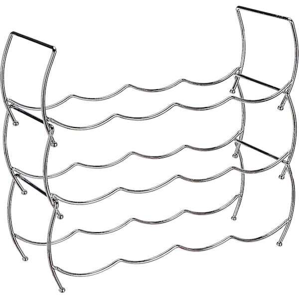 Hopeanväriset metalliset pullotelineet, 1 kpl, 43 x 14,5 cm