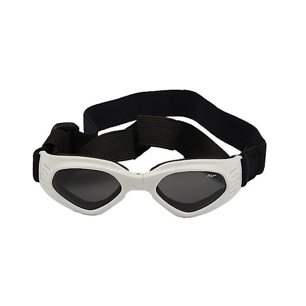 Foldbare Pet Solbriller Hundebriller UV-beskyttelse Vindtæt briller Hvid