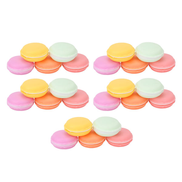 25 stk Macaron etui 5 farver blanke kanter ABS materiale Kompakt bærbar smykke rejsetaske til småting