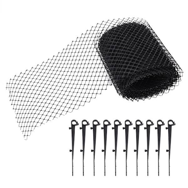 Återanvändbart plastskyddsnät för takrännor, utomhus, mot löv och skräp, 600 x 15 cm