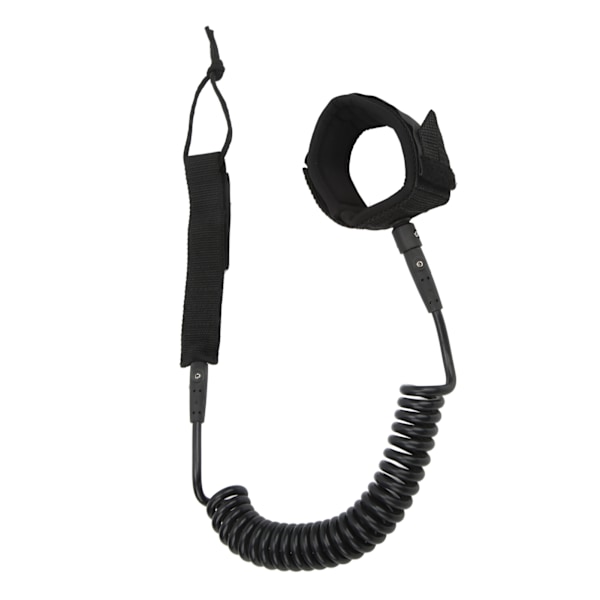 Surfboard Leash Høj Elasticitet TPU Sort Justerbar Spiral Surfing Benrem til Paddleboards Longboards 7ft/2.13m