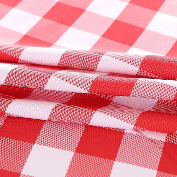 Fläckbeständig Red Gingham Canvas duk för restaurangmatsal, 140 * 200 cm