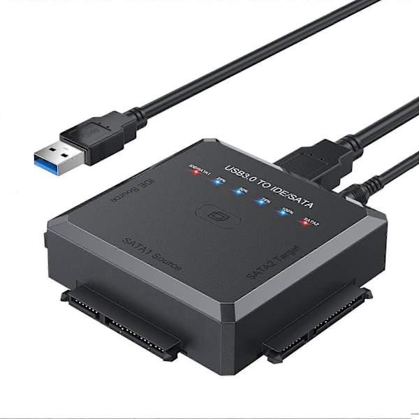 IDE SATA Harddiskadapter, USB 3.0 Harddiskadapter til 2.5\" eller 3.5\" SATA eller IDE HDD SSD, SATA og IDE Konverter Understøtter Offline Kloning