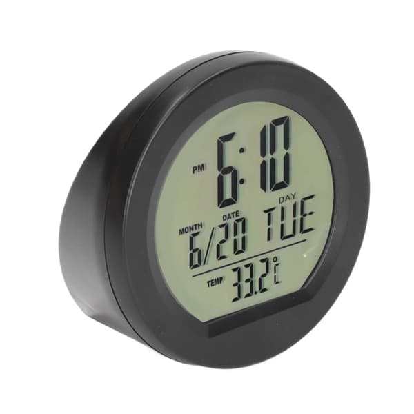 Bil Digital Temperatur Instrumentbräda Klocka Soldriven Automatisk Mini Bil Digital Termometer Klocka