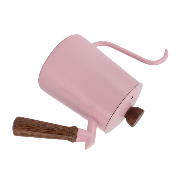 600 ml gåshals kaffekanna 304 rostfritt stål lång pipkanna trähandtag häll över kaffekanna tekanna rosa