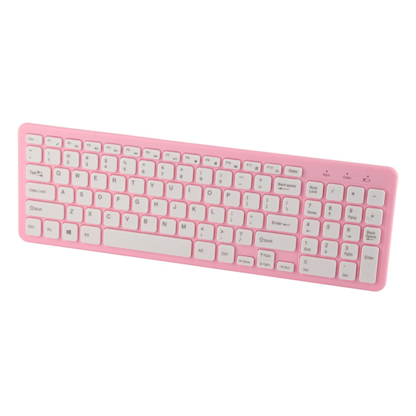 96 tangenter trådlöst tangentbord Mus Combo 10 meter överföring Toningsbeständig tangentbord Mus Combo med halkfri matta Rosa