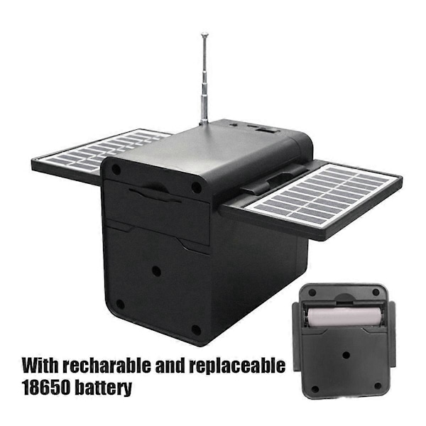 Solar Nödladdning FM Radio Multifunktionell Bluetooth Högtalare