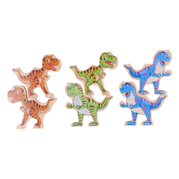 Dinosaur Balance Blokke Træ Forældre Barn Interaktiv Interessant Brætspil til Barn