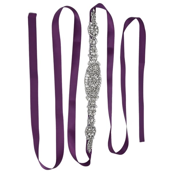 Rhinestone brudekjolebelte Elegant midjebelte Klestilbehør til brud brudepike Lilla