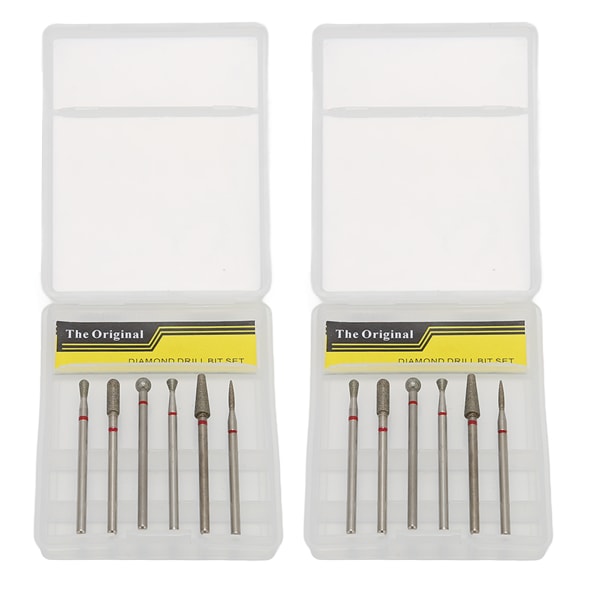12 stk spikerbor diamantmanikyr roterende hode for neglesliping polering omforming