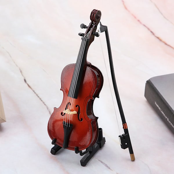 5.5in trä miniatyr cello replika med case Instrument modell musikaliska gåvor prydnader