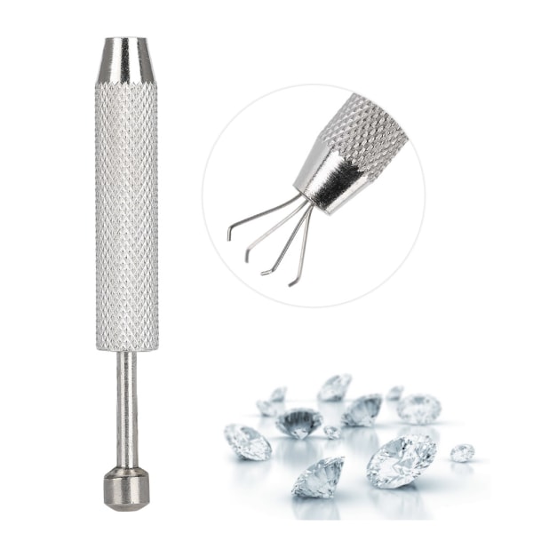 Plukkeverktøy for smykkeholder Diamantedelstener Pinsett Fangerfanger med 4 klør (korte)