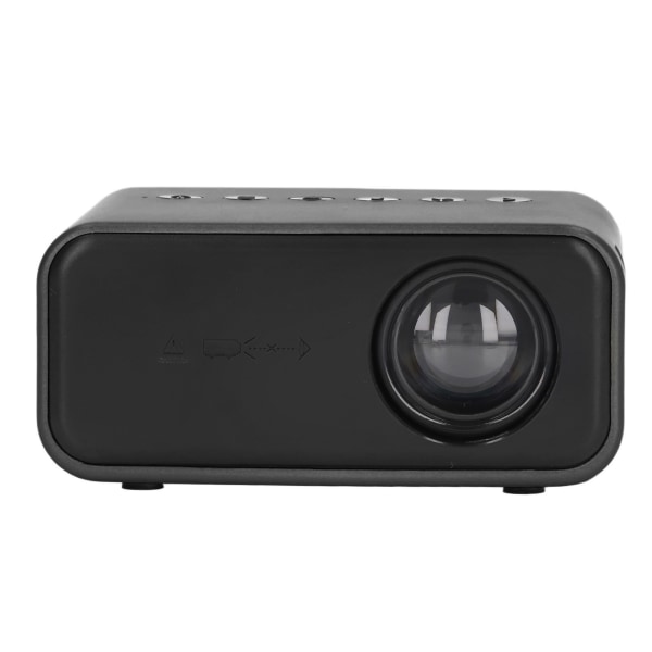 Miniprojektor Bærbar Mini Hjemmefilmprojektor HD LED Mikro Mobiltelefon Sammeskjermprojektor for bærbar PC TV Telefon Nettbrett Svart EU-plugg 100-240V