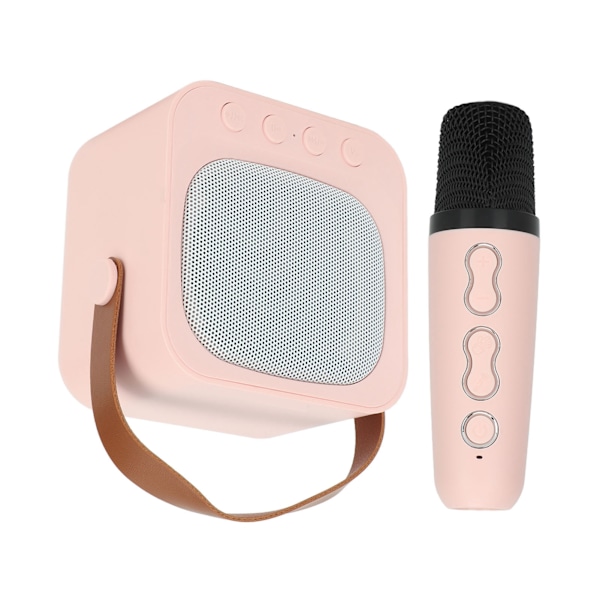 Mini Karaokelaitteet Kannettava Bluetooth-kaiutin Langattomalla Mikrofonilla Basso Diskanttisäädöllä Pinkki