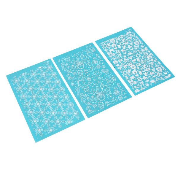 3st Silk Screen Schabloner för Polymer Clay Återanvändbara DIY Silk Screens för papperskort T-shirts Canvasglasögon 211 212 215