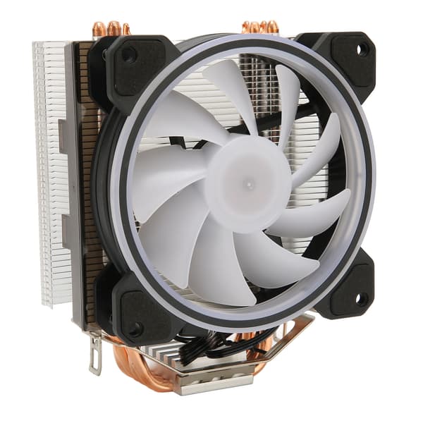 CPU-køler med RGB-lys 12 cm blæser 12V 3-benet 4-benet interface Plug and Play Mute CPU-køleblæser til stationær computer