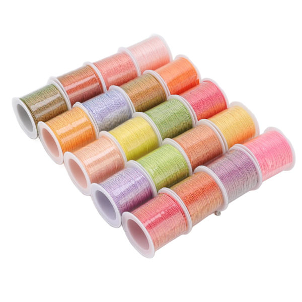 20 farger vokset tråd 55 yard 6 deler klippbar lengde halskjede ledning DIY håndverk vokset polyester ledning for smykkefremstilling