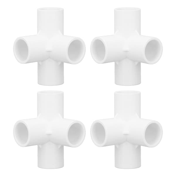 10 stk. 4-vejs PVC-fittings albue rørforbindelse 25 mm udløbssæt til møbelforbindelse hvid