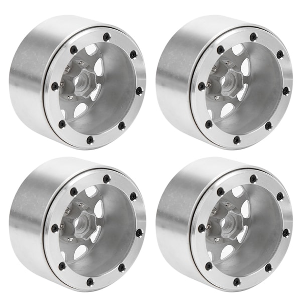 4 st 2,2 tum aluminiumlegering hjulnav passar för TRX4 SCX10 90046 D90 TRX6 1/10 RC Crawler CarSilver