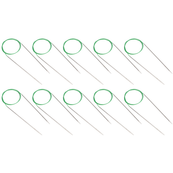 10 st cirkulära stickor i rostfritt stål, 100 cm långa, för stickning av tröjor och trådslingor