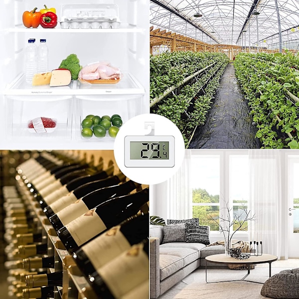 Digital termometer för kyl och frys - LCD-display, hängande eller stående - 3-pack