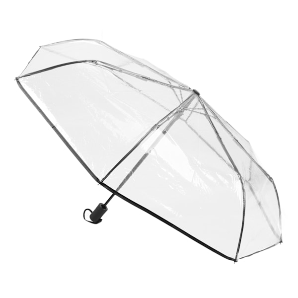 Klar automatisk sammenklappelig paraply 8 ribber 3 folde sort kant transparent auto åben luk paraply til udendørs rejse bryllup