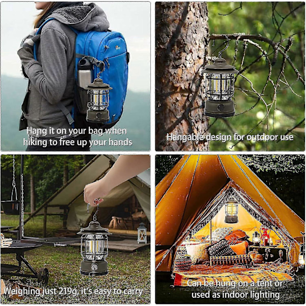 Campinglampe Specialteltlampe Cob Genopladelig Håndholdt Lampe Husholdnings Retro Hestelanterne ZD B2 EE