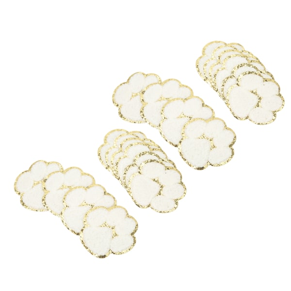20 st Cat Paw Iron On Patches Mode Vita Cat Paws Sy Broderade lappar för ryggsäckar Kläder Jackor