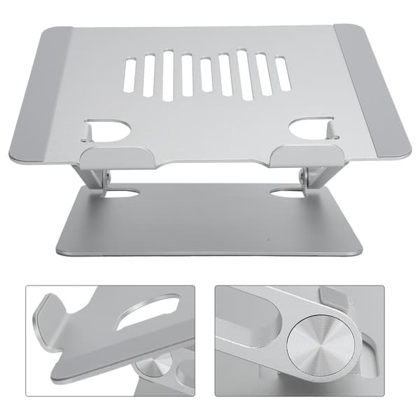 Bärbar datorställ hopfällbart bärbart förvaringsställ i aluminiumlegering silver för 11-15,6 tum