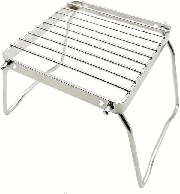 1 bærbart udendørs grillstativ med justerbar foldbar aroma og net i rustfrit stål, velegnet til picnic og udendørs madlavning