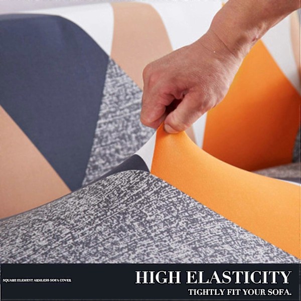 2025 Nytt Clic Clac Sofatrekk Stretch Elastisk Sofatrekk Print (Oransje og Svart)