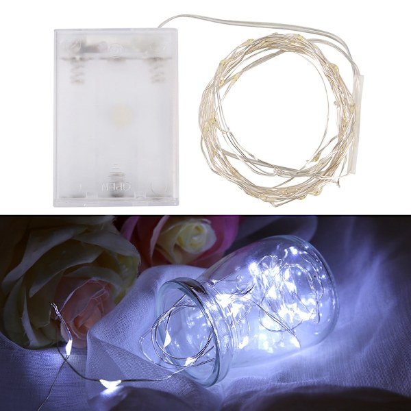 USB-lys Dekoration Kobbertråd LED-lyssnor til festlig pynt Hvid 5m