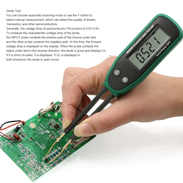 Smart SMD-tester Chip Diode Modstand Kondensator Digital Pincet Elektronisk Komponentanalysator