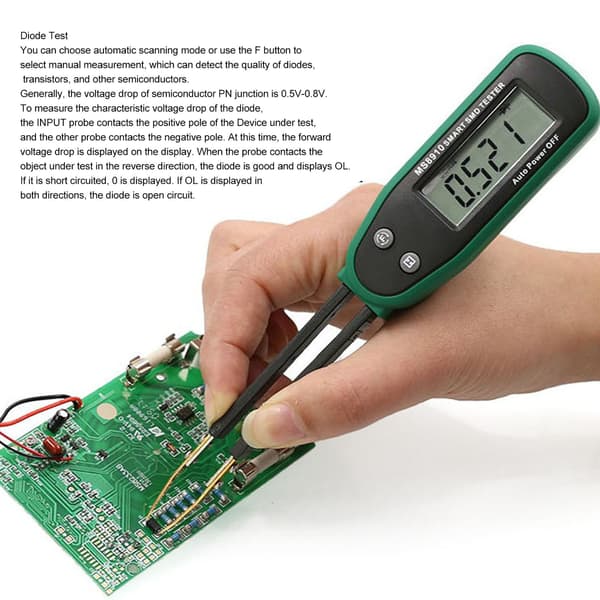 Smart SMD-tester Chip Diode Motstand Kondensator Digital Pinsett Elektronisk Komponentanalysator