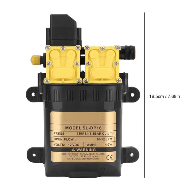 12V Högtrycks dubbelhuvud membranvattenpump elektrisk vattensprutpump