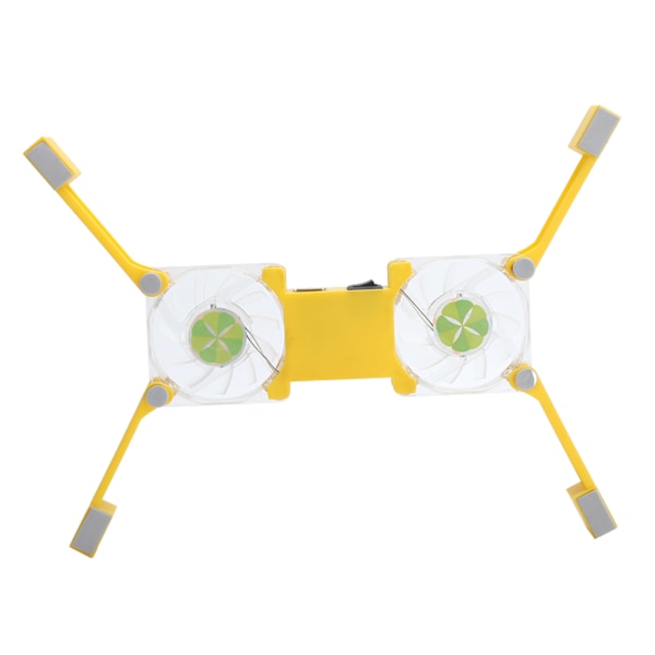 Bærbar computer kølepude USB foldbar radiator køler stand lys bærbar med AntiSkid montering (Jaune )