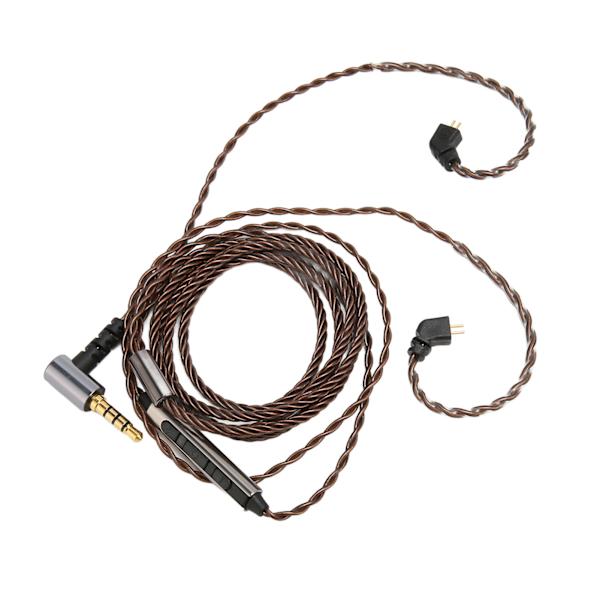 Øretelefonoppgraderingskabel 2 pins 0,78 mm 3,5 mm rettvinklet utskifting av ørepropper med mikrofon for AS10 AS06 ZST ZS3 ES4