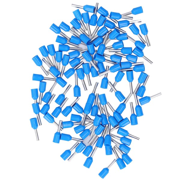 100 stk. E1508 Pin Cord End Terminal Kobber PVC-tråd Isolert Ferrule Crimp Terminaler for Elektronisk Utstyr