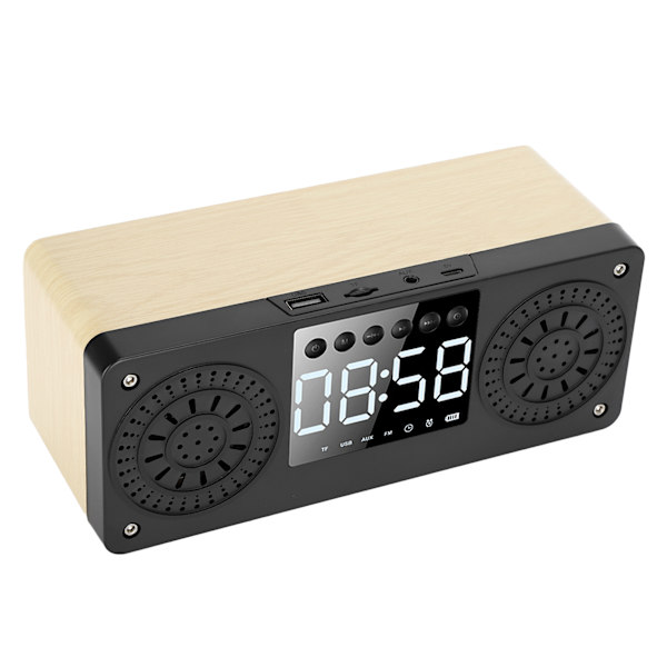Bluetooth Mini Langaton Herätyskello Ulkoilman Kannettava Liitäntäkortti Bass Musiikkikaiutin (Keltainen Puun Syy)