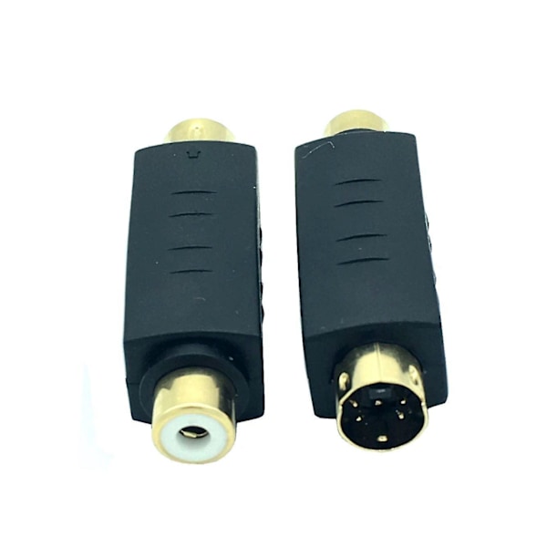 S-video Hane Till Rca Hona Komposit Video Adapter Kontakt Konverterare, Mini Din 4 Pin Kopplare Förlängning-B10
