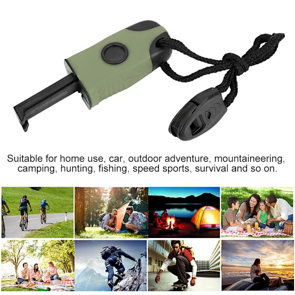 Magnesium Flint Stone Fire Starter Hätäsytytin Outdoor Survival Camping Army Green