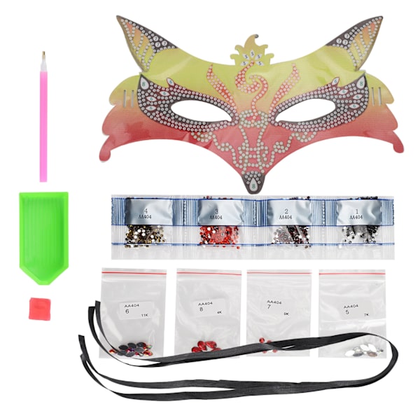 DIY Diamantmålning Ansiktsmask Kostymfest Dekoration Ansiktsskydd Kit (AA404)