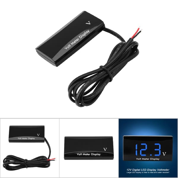 12V Bil Motorcykel Digital LED Display Voltmeter Spänningsmätare Panelmätare (Blå)